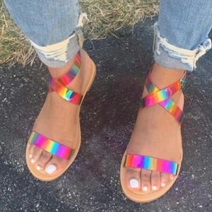 Rainbow Ankle Strap Sandals w. Matching Fanny Pack